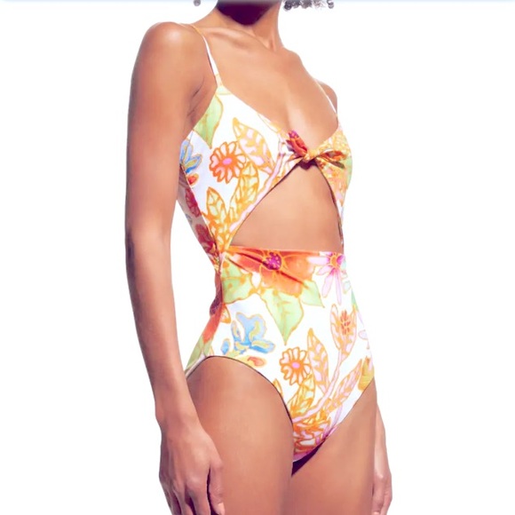 NWT Mara Hoffman Kia one piece swimsuit w/cutout details in floral print. - Picture 3 of 10